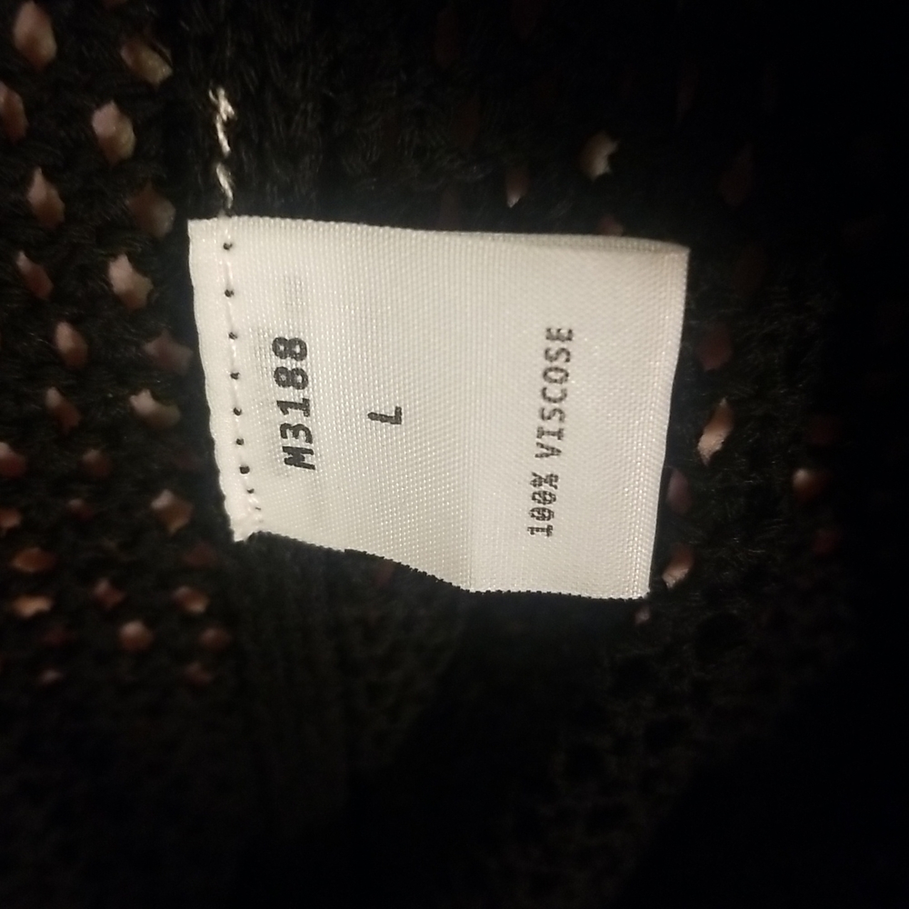 Nordstrom's KERISMA Rica Black Mesh Sheer Top. Earth Tones accent V-Neck - Picture 14 of 15